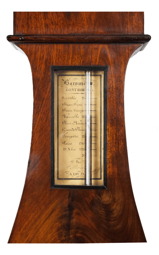 Flame-mahogany wheel barometer with controleur thumbnail 2