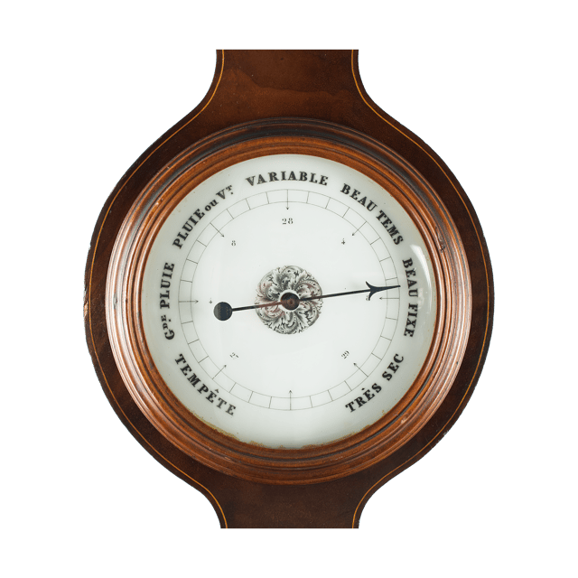 Flame-mahogany 6-inch dial Wheel Barometer thumbnail 4