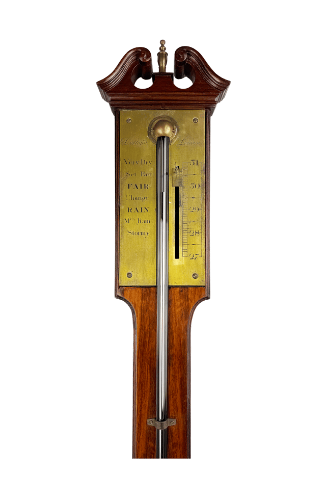 George III mahogany stick barometer thumbnail 3