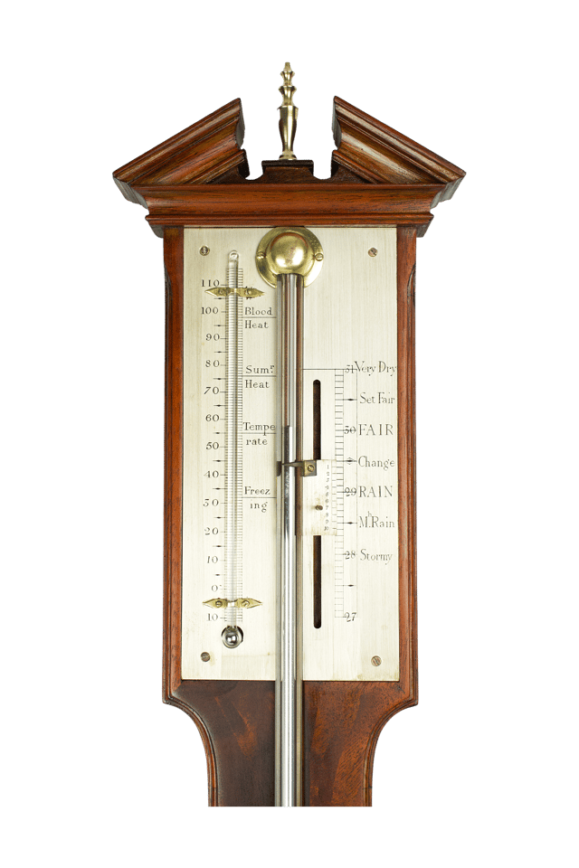 Flame-mahogany stick barometer thumbnail 4
