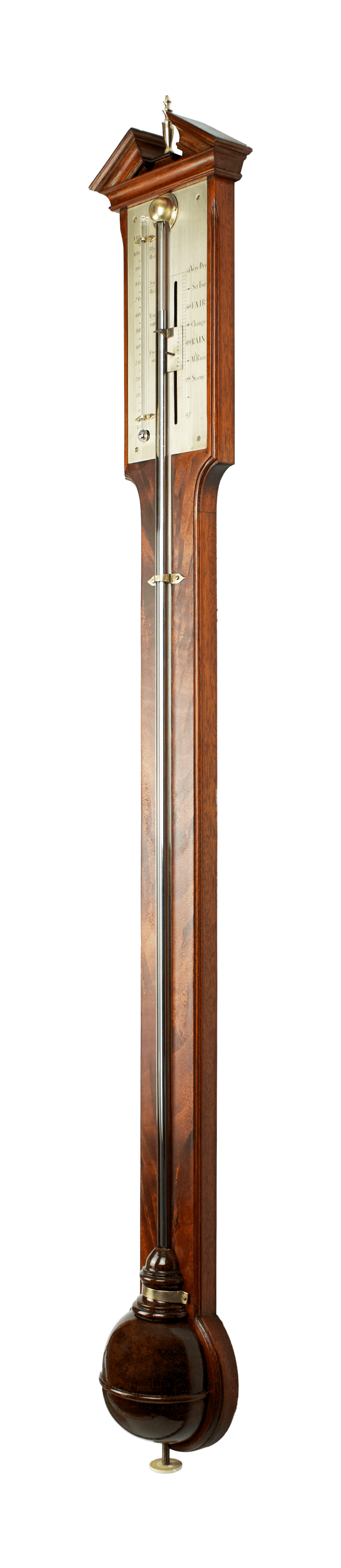 Flame-mahogany stick barometer thumbnail 3