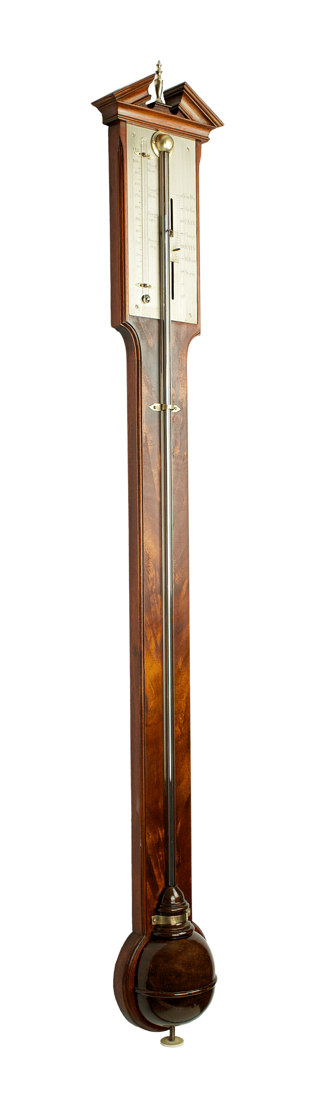 Flame-mahogany stick barometer thumbnail 2