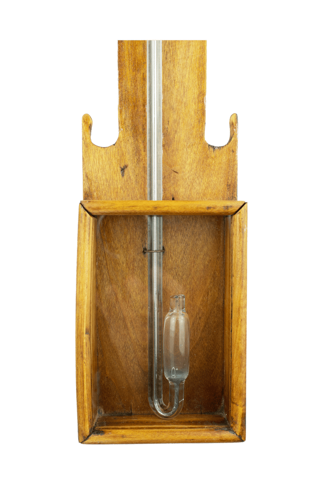 Stick barometer featuring a glazed cistern box thumbnail 5