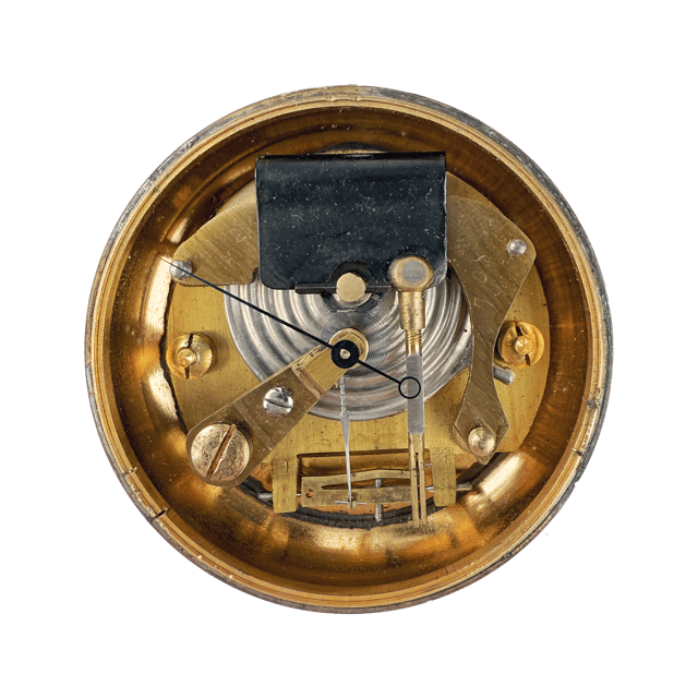 Watch-size gilt brass case aneroid barometer thumbnail 6