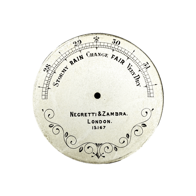Watch-size aneroid barometer with an ornamented dial thumbnail 6