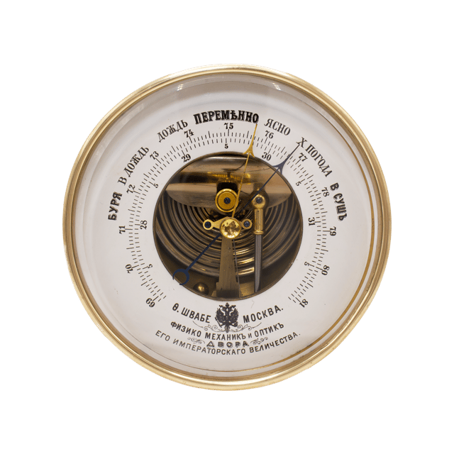 Imperial Russia Brass Case Barometer