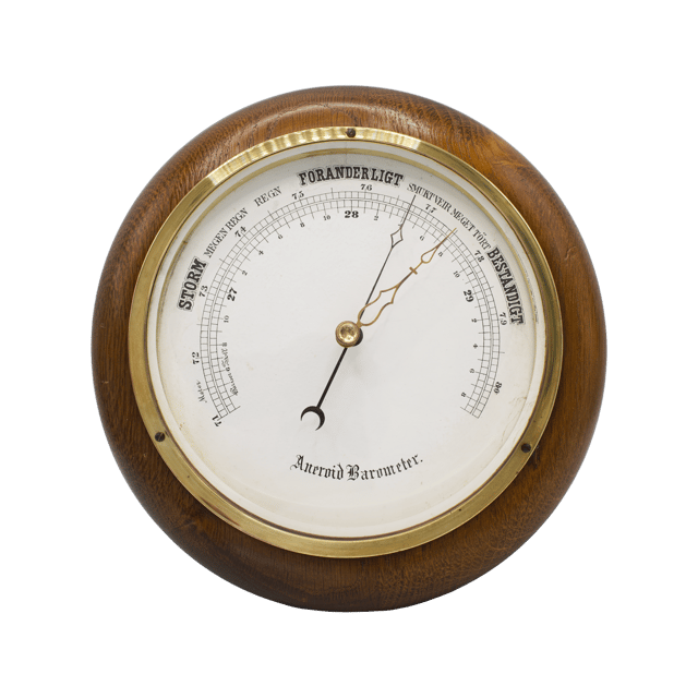Very early oak case aneroid barometer