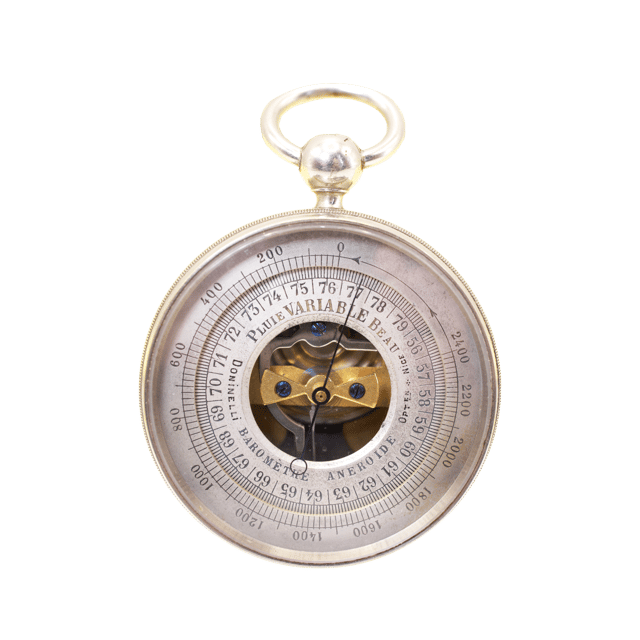 Nickel Plated Brass Pocket Barometer