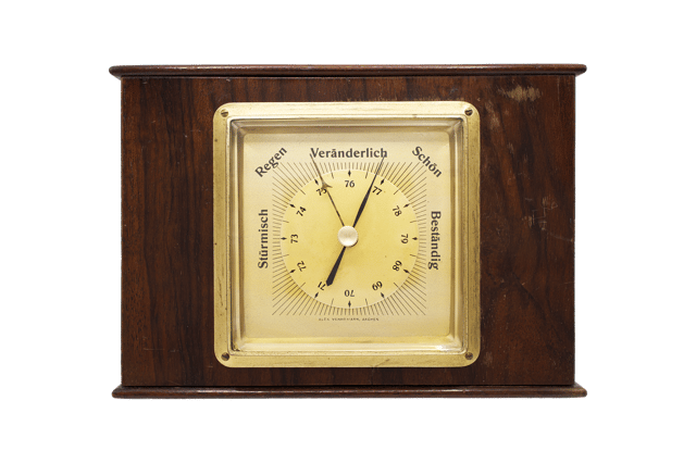 Rosewood-Cased Rectangular Barometer