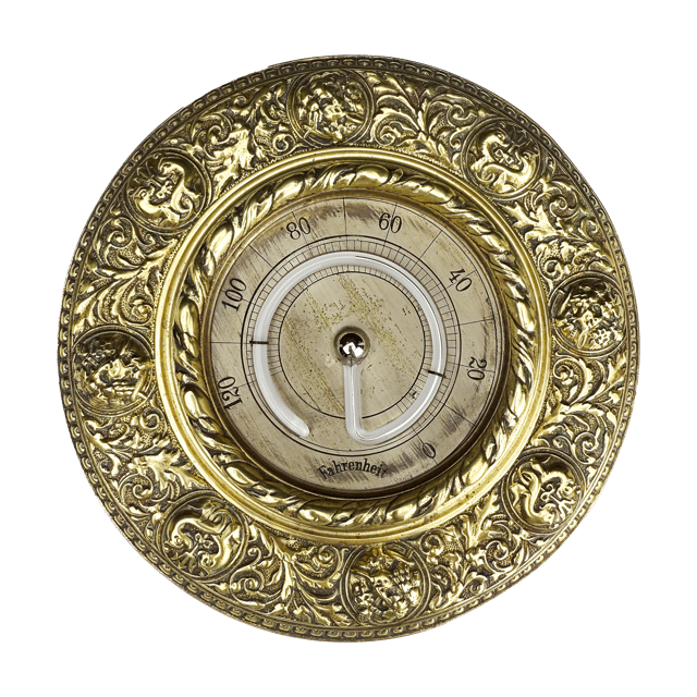 Bronze-Mounted Mercury Thermometer with Medallions