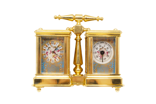 Carriage clock with barometer