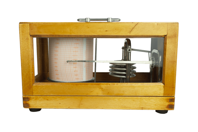 Birchwood-Cased Soviet Barograph