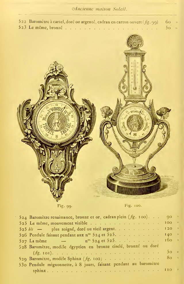 Baroque Revival aneroid barometer