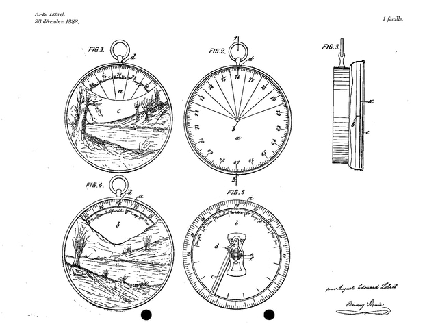 Reverse glass painting landscape barometer