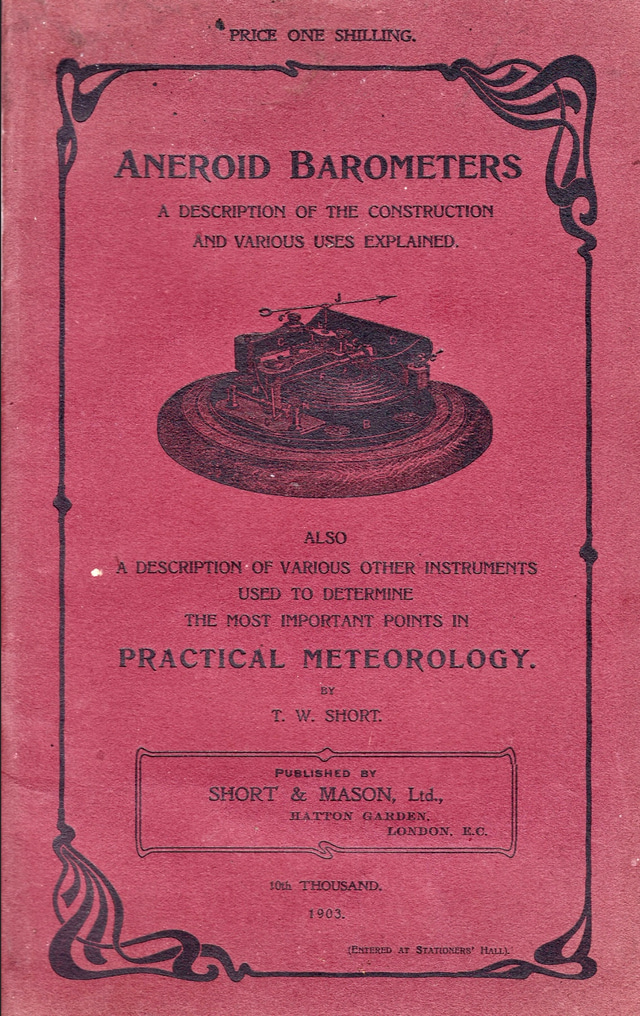 Thin frame mahogany marine barometer